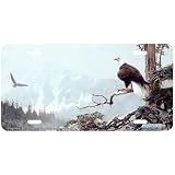 3527-On Eagles Wings Eagle License Plate   Car Auto Novelty Front Tag by Terry Isaac... 