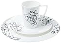 Forma Fine Bone China Black Embossed 16 Piece Dinner set