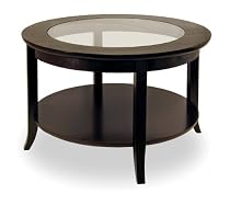 Espresso Finish Genoa Glass Top Coffee Table