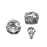 Clear 9 mm Men's Single Earring Cubic Zirconia Stud Dolphin (Only one earring, images shows both angles)