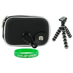 Hard EVA (Black) Case and Premium Tripod for Flip Mino Camcorder