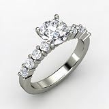 RoundDiamondEngagementRingin14KWhiteGold