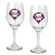 Philadelphia Phillies MLB 2pc Wine Glass Set - Primary Logo by Great American Products