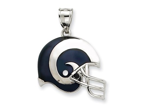 Sterling Silver St. Louis Rams Enameled Helmet Charm