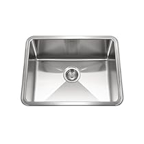 Big Sale Best Cheap Deals Houzer NOS-4100-1 Nouvelle Single Bowl Undermount Stainless Steel Kitchen Sink, 23-1/16-by-18-Inch