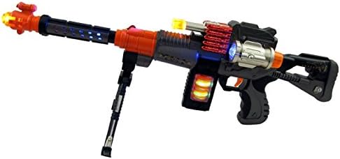 20" Rapid Fire Machine Gun Children's Kid's Battery Operated Toy Gun w/ Bipod, Dazzling Lights, Shooting Sounds