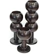 EXP Set of 3 Handmade Contemporary Wooden Candleholders With Striking Bubble Design Mahogany Finish