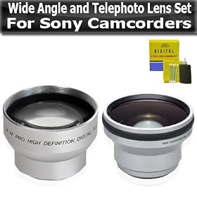37mm Hi Definition .45X Wide Angle and 2X Telephoto Lens Set For Sony Camcorders... by Butterfly