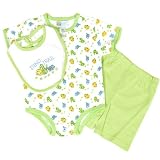 Baby Avenue 3-Piece Set Green Dino Trail - Size 0 - 3 Months
