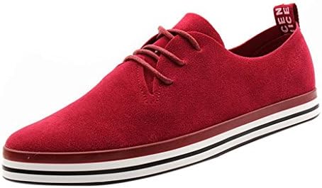 Hee Grand Men's Fashioin Casual Matte PU Low Top Lace up Sneakers Shoes US 8.5 Red