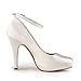 ElegantPark EP11049-IP Women's Pumps Ankle Strap Closed Toe High Heel Platform Satin Wedding Bridal Dress Shoes