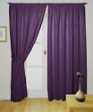 Milano Retro Mulberry purple curtains Width 66" x Drop 54" - Pencil pleat lined jacquard style