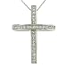 Channel Princess Cut Diamond Cross Pendant 1.29cttw