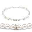 Olive n Figs' Genuine Swarovski Crystal Pearl Rondelle Necklace - White (8mm)
