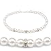 Olive n Figs' Genuine Swarovski Crystal Pearl Rondelle Necklace - White (8mm)