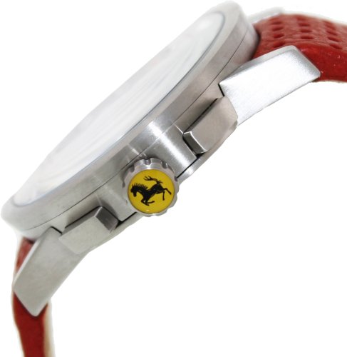 Ferrari Black Dial Chronograph Red Leather Mens Watch FE-11-ACC-CP-BK