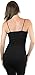 ToBeInStyle Women’s Long Layering Cotton Tank Top w/Adjustable Spaghetti Straps - Medium - Black