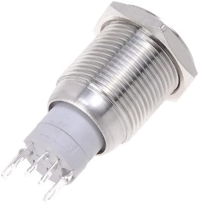 1pcs*12v 16mm Push Button Switch Momentary (White/blue/green/yellow/red/orange) Led Water-proof Flat (Red)