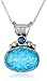Amazon Collection Sterling Silver 10X14mm Blue Green Opal Quartz Pendant Necklace, 18