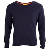 Soul Cal Lux Cotton V-Neck Knit - Dark blue - Mens