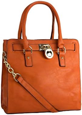 MKF Collection Plora Pad-lock Structured Bag - Orange