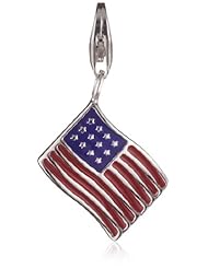 VINANI brand Germany 925 Sterling Silver Charm Pendant USA Flag enameled HFUS