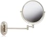Jerdon JP7507NB 8-Inch Two-Sided Swivel Wall Mount Mirror with 7x Magnification, 13.5-Inch Extension, Nickel Beaded Finish