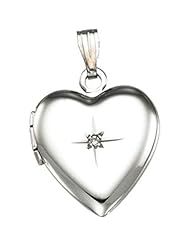 Heart Locket with Diamond Accent in Sterling Silver