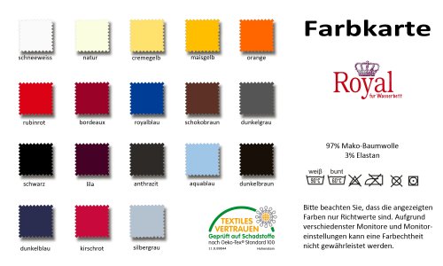 Jersey Spannbettlaken Spannbetttuch STRETCH Baumwolle Wasserbetten Wasserbett Bettlaken Royal, Übergröße 18 Farben für 180x200 bis 200x220,