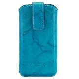 Produkt-Bild: Original Blumax &reg; Ledertasche Wished T&uuml;rkis f&uuml;r Samsung Galaxy S3 / SIII mit R&uuml;ckzugfunktion , Handytasche , Case , H&uuml;lle , Etui , Slide , Display Schutz , Secure