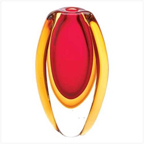 Accent Plus 12117 Sunfire Glass Vase, 3.5 lbs. 5½" x 3" x 9", Multicolor