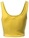 Xpril Basic Solid Sleeveless Crop Tank Tops Yellow Size S