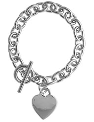 Sterling Silver Oval Link Rolo w/ Heart Tag Heavy Gauge Handmade Bracelets and Necklaces, sizes 7, 8 & 18 inch