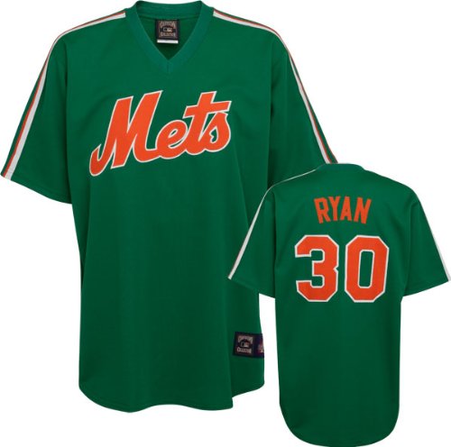 New York Mets Cooperstown Green Replica Nolan Ryan #30 Green Throwback Jersey