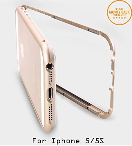 TOPMILL® Gravity Series High Quality Colorful Aluminum Metal Magnet Bumper Case Fit for Iphone 5/5S (Black)