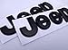 2PCS× Flat Matte Black JEEP Emblem Logo Stickers Cherokee Wrangler Unlimited