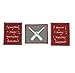 Bacati 3 Piece Baseball Wall Hangings, Red/Grey