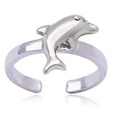 Sterling Silver Dolphin Adjustable Toe Ring