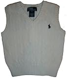 Polo by Ralph Lauren Infant Boys Sweater Vest Available in Several Color and Sizes (2T, Solid White w/ Navy Pony) Image