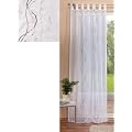 Luftiger Schal mit Schlaufen und eleganter Stickerei, aus transparenten Voile, mit Bleibandabschluss, 245x140, Braun, 42020