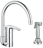 GROHE 33 980 001 Eurostyle Kitchen Faucet with Hose and Spray, Starlight Chrome