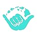 Shaka Hawaiin Islands Vinyl Decal Sticker | Cars Trucks Vans Walls Laptops Cups | Light Blue | 5.5 inches | KCD1512LBL