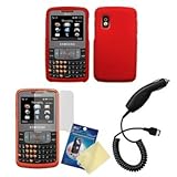 Red Silicone Case / Skin / Cover, LCD Screen Guard / Protector & Car Charge ....