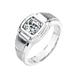 14K White Gold 1 ct. ''Created Moissanite Men's Band