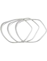 Set of 3 Bangle Bracelets in Sterling Silver