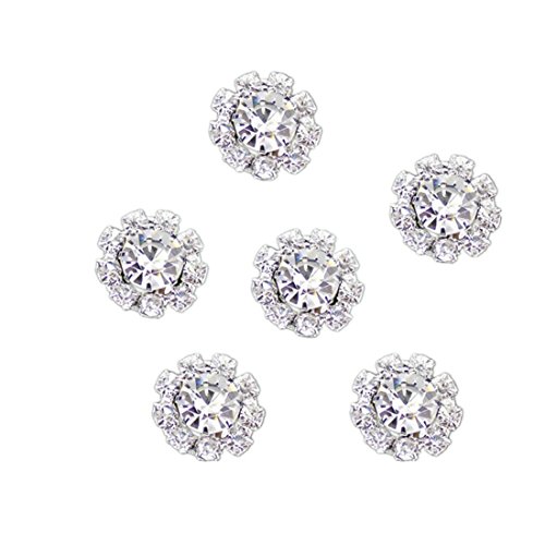Habi 16pcs diy rhinestone flatback diamond brooch buttons decorat…