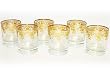 Unique Glasses with 14 Karat Gold Pattern - Made of Finest Pittilon Glass - Set of 6 Glasses