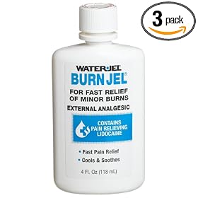 First Aid Only Water Jel Burn Jel Burn Relief, 4-Ounce Plastic Bottle (Pack of 3) by First Aid Only