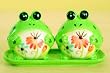 Ceramic Frogs Salt and Pepper Shakers with Tray (Set of 3)