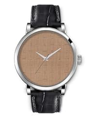 SPRAWL Aanalog Fashion Series Silver Ladies Watches of Genuine Black Leather Strap,Unique Wrist Watch for Women Girls Designed with Fabric texture with twisted pictures